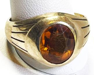Authenticated 10K Citrine Ring