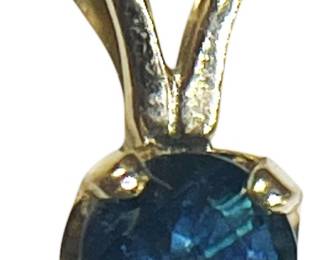 Authenticated 14K Sapphire Pendant