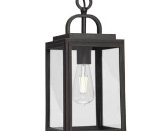 One White Pendant Light with Black Finish