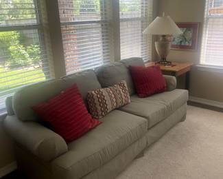 couch, side table and lamp