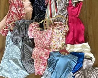 A sample of girl's clothes that will be for sale