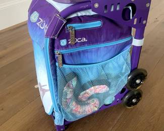 Roller bag used for ice skating skates and accessories.
