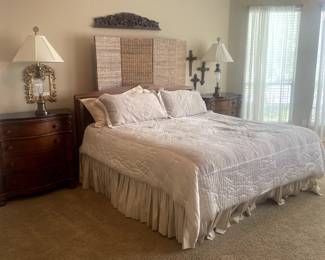 king bed, side tables and lamps. Everything for sale