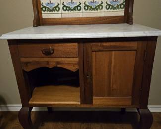 European Antique Marble-topped Washstand