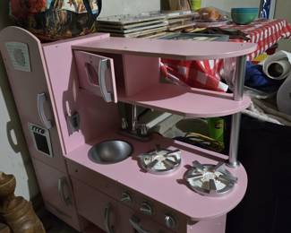 Children's Play Kitchen and assorted toys and books