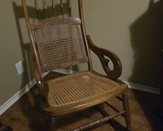 Antique Caned Rocker