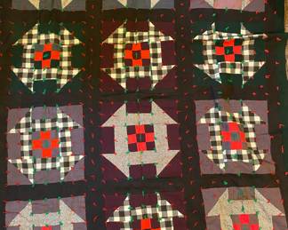 Antique wool tied blanket