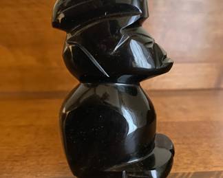 Obsidian Mayan figure