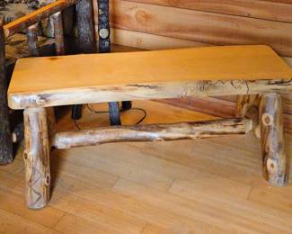 Rustic Log Bench