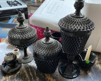 Vintage Black Glass