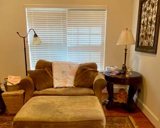 Oversized Chair & Ottoman (with storage) that make into a bed