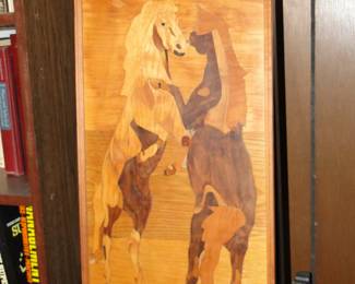 Horse art on wood