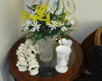 Side table, Beaded Flowers and more