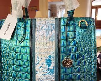 New Brahmin satchel "Caroline Peacock Shimmer" with all tags.