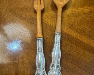 Sterling Silver Handled Wooden Spoon & Fork
