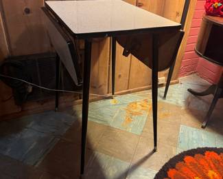 MCM Formica Top & Steel Base Drop Leaf Table (23"D x 18"/36"W x 29-1/2"H)