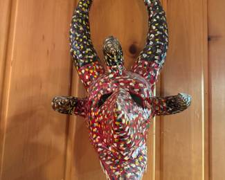 Hand-Crafted Paper-mache spirit animal Mask from Puerto Rico