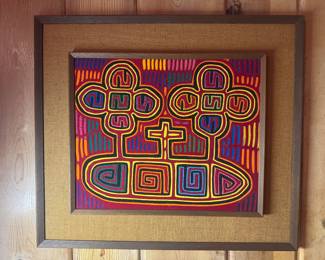 Framed Original Religious Motif Handwoven Mola