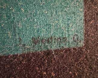 Framed Felt Silkscreen of Aboriginal Animal Signed J Medina G (33"W x 29-1/2"H)