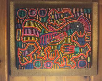 Framed Original Wildlife Motif Handwoven Mola
