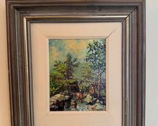 Framed Original Oil on Board of Landscape Signed W. Torrel (10-1/2"W x 12"H)