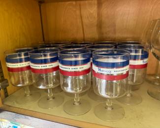 Harvey's Restaurant of the Presidents 1858 Drinking Glasses (19 Total)