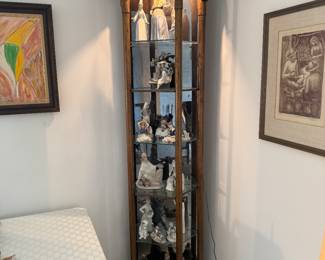 MCM 6 Glass Tiered, Mirrored & Lighted Curio Cabinet (20"W x 11"D x 89"H)