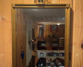 Gold Gilt Federal Eagle Topped Mirror (25"H x 15-1/2"W)