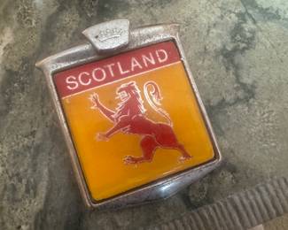 Vintage Enamel Car Grill Badge Lion Rampant of Scotland