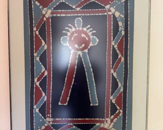 Framed Original Indian Fabric Scarf (28"W x 38"H)