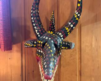 Hand-Crafted Paper-mache spirit animal Mask from Puerto Rico