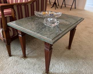 MCM Marble Topped Rectangular Side Table (24"D x 18"W x 16"H) (2 Total)