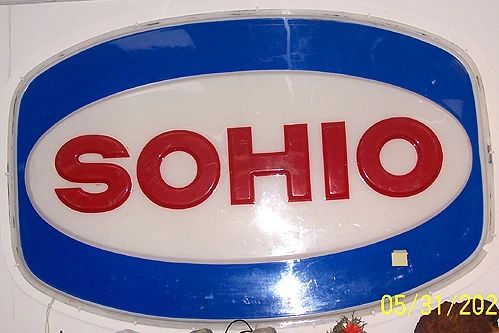Sohio gas station sign ( 1 of 3) Approx. 8 1/2 ft by 5 ft. Two are lighted.