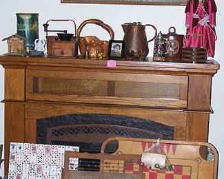Maxfield Parrish picture, motion lamp, coffee grinder, etc...