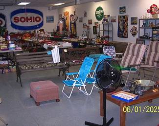 Interior of five car garage