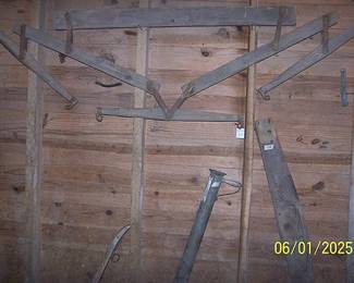 Large hall tree, potato planter, etc...