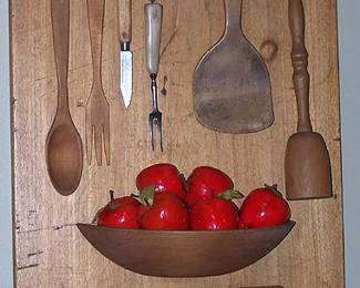 Old kitchen utensil display