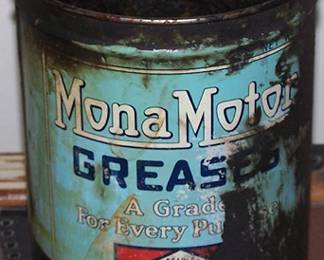 1930's Mona Motor grease can (needs cleaning)