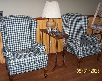 Matching wing back chairs
