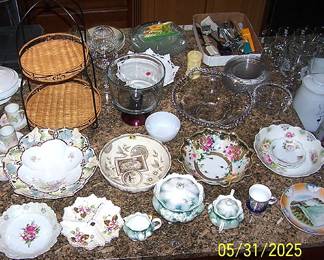 RS Prussia dishes, candlewick, transfer ware plate and more