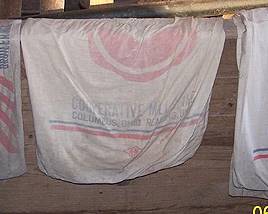 Cloth feed sacks