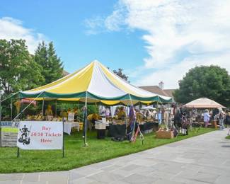 The fair and sale is on the beautiful church grounds of St. George's by the River in Rumson, NJ.