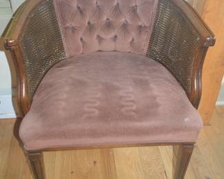 Brown velvet seated chair