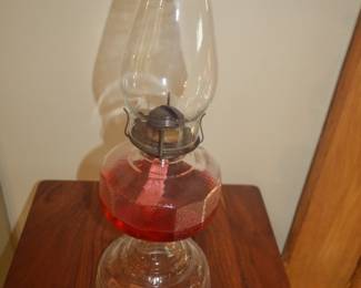 Glass hurricane lamp