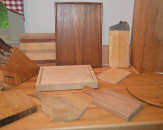 Wood cutting board and serving boards