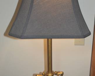 gold colored table lamp