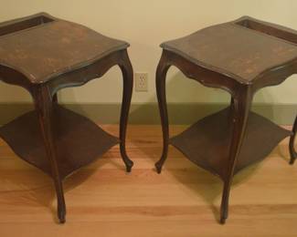 Matching accent tables with copper flower wells