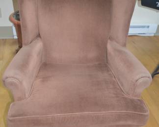 Brown Velvet Queen Anne Chair