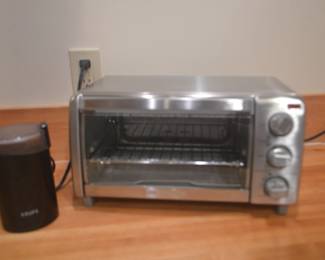 Toaster ovan and coffee bean grinder