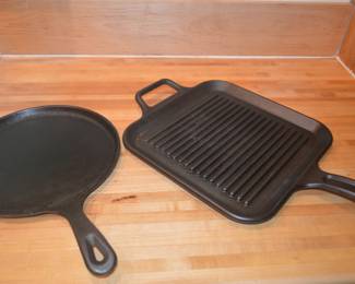 lodge and Lodge cast iron pans